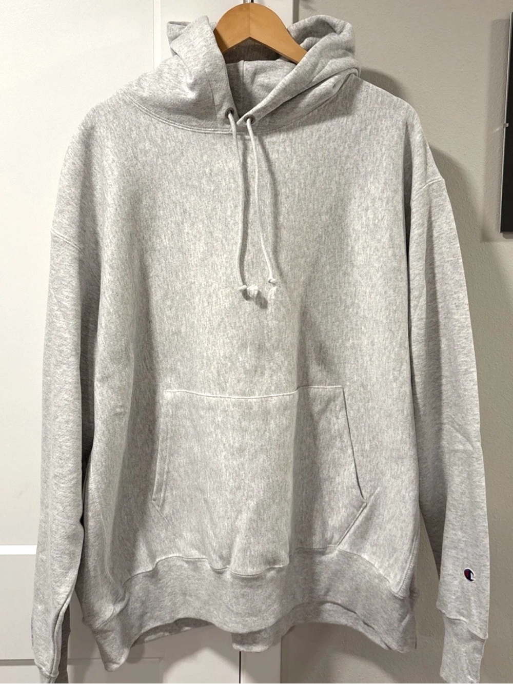 NEW Champion Reverse Weave Hoodie Blank Grey Men’s Size Large